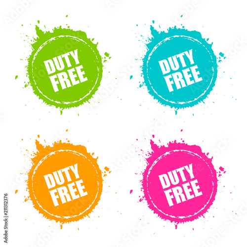 Duty free product vector spot icon