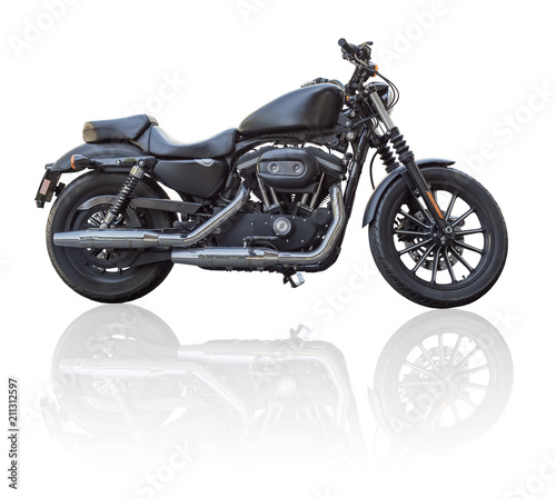 Custom motorcycle isolated on white background