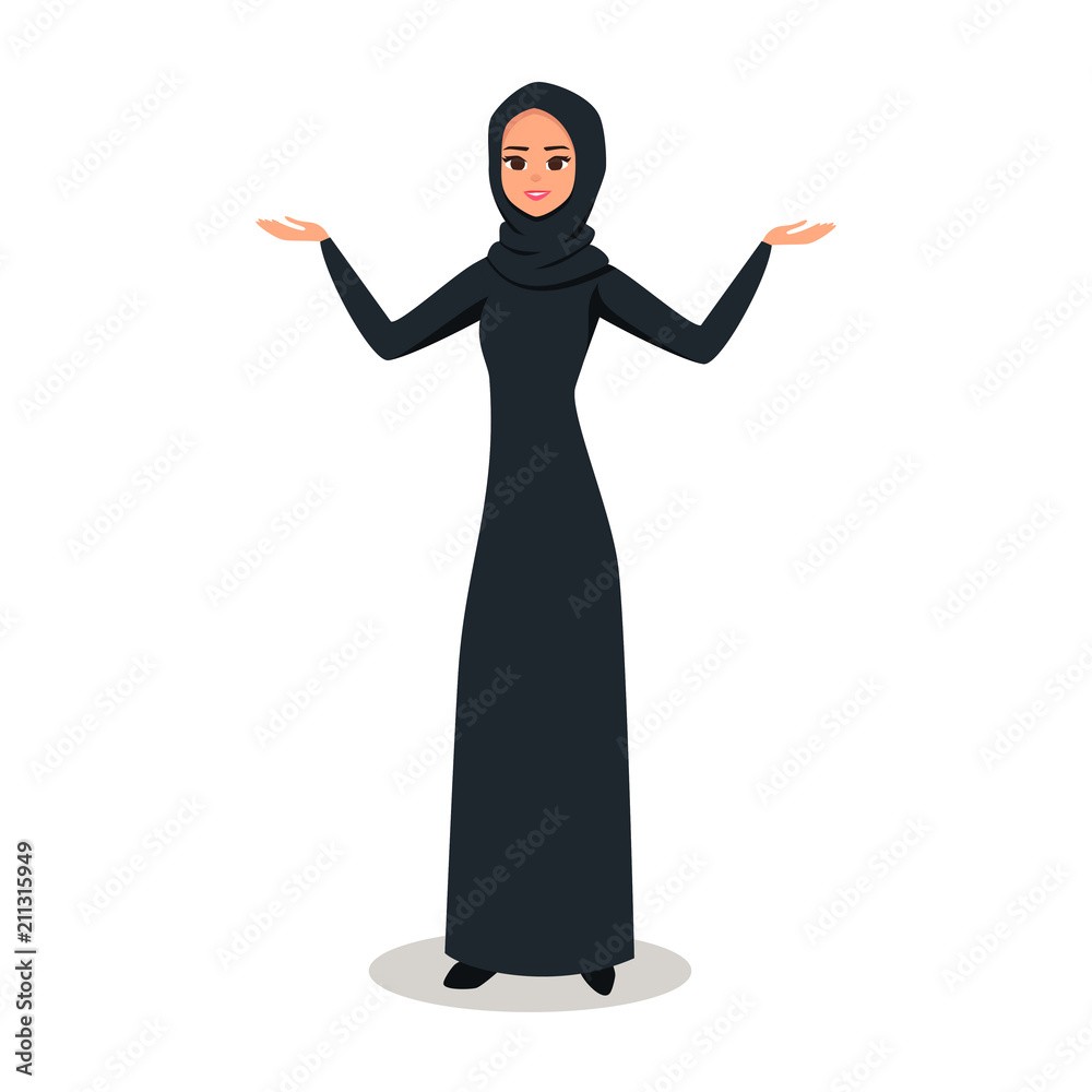 Premium Photo  A cartoon of a girl wearing a hijab and a scarf