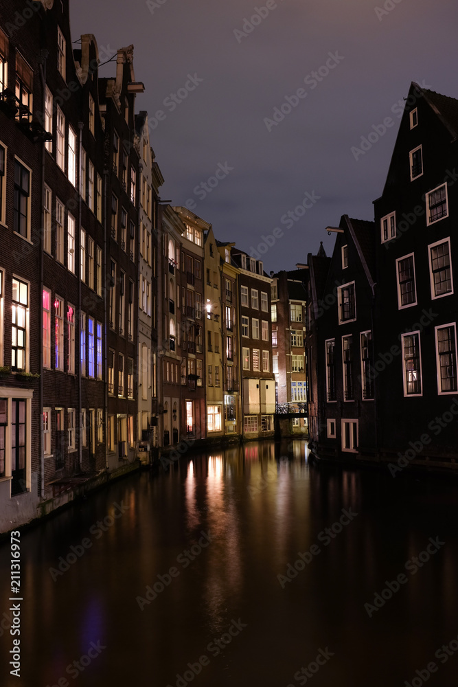 Night canal Amsterdam 