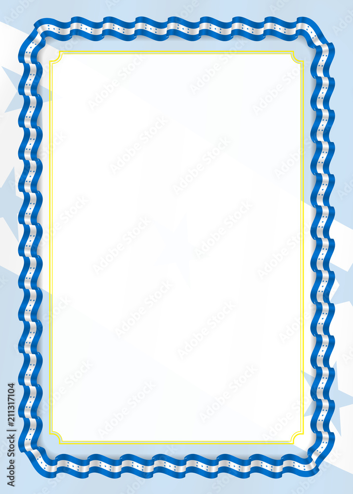 Frame and border of ribbon with Honduras flag, template elements for your certificate and diploma. Vector Frame and border of ribbon with Honduras flag, template elements for your certificate and diploma. Vector