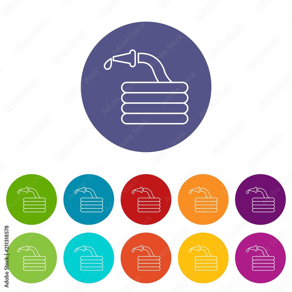 Obraz premium Water hose icons color set vector for any web design on white background