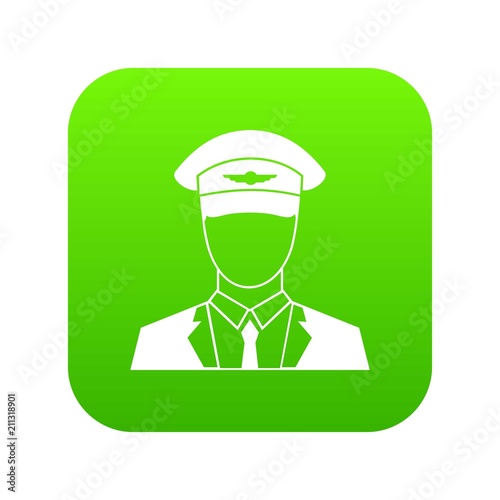 Pilot icon digital green for any design isolated on white vector illustration