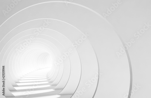 Tunnel with glowing end, 3d illustration