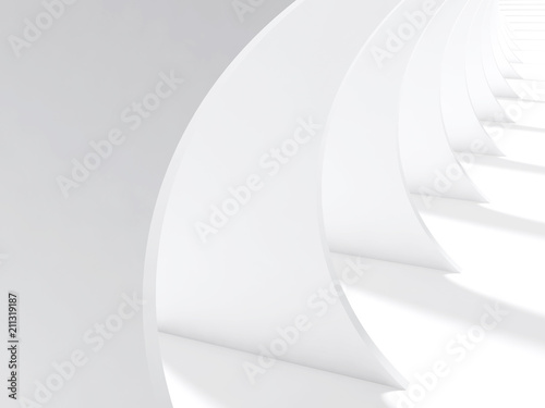 Fototapeta Naklejka Na Ścianę i Meble -  Abstract empty white tunnel background. 3d