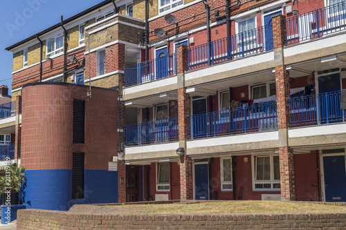 Bermondsey council housing estate Leathermarket JMB block of flats London photo