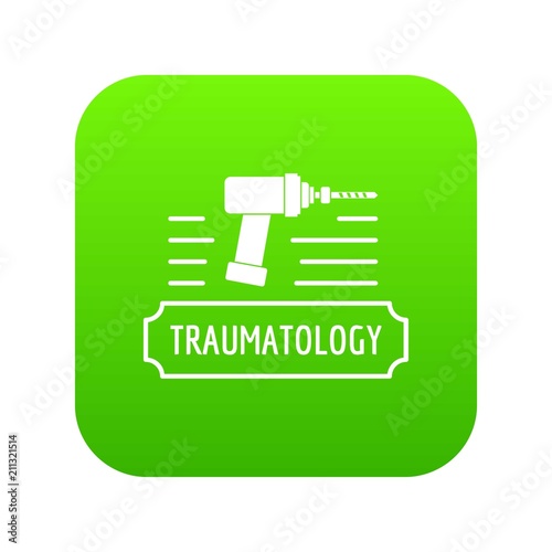 Correction traumatology icon green vector isolated on white background