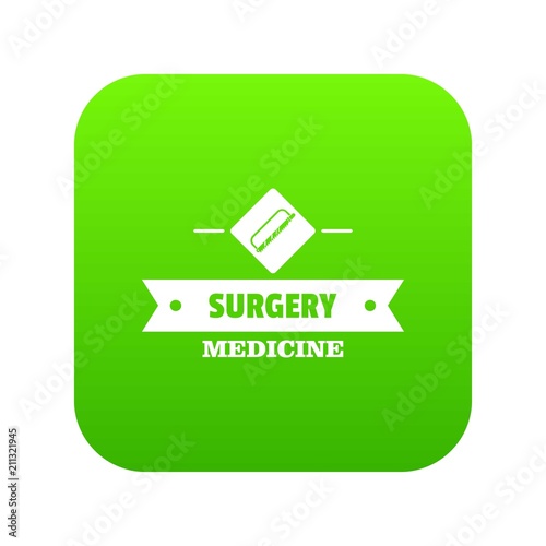 Surgery medicine icon green vector isolated on white background photo