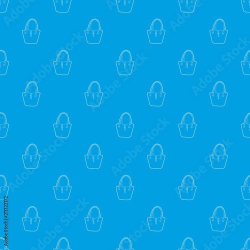 Women bag pattern vector seamless blue repeat for any use