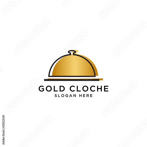 Food cloche logo design template photo