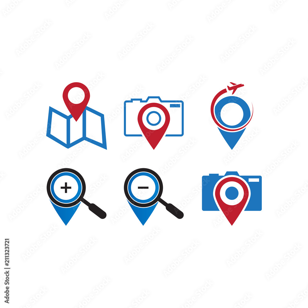 Pin map logo design template Pin map logo design template