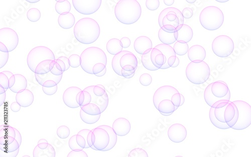 Light pastel colored background with pink bubbles. Wallpaper, texture pink balloons. 3D illustration