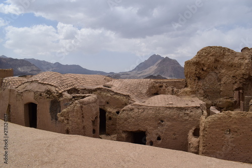 Abandoned houses in the city of Haranak. Ruins of clay. Iran.