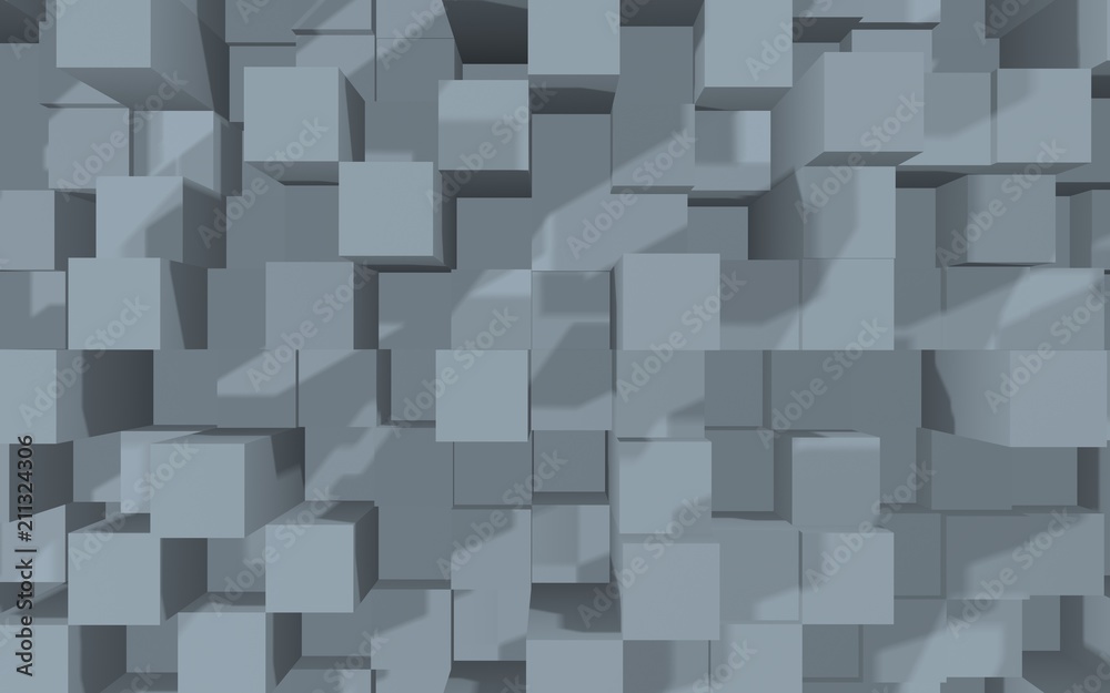 Abstract gray elegant cube geometric background. Chaotically advanced rectangular bars. 3D Rendering, 3D illustration Abstract gray elegant cube geometric background. Chaotically advanced rectangular bars. 3D Rendering, 3D illustration