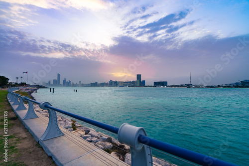 Morning skyline of Abu Zabi in UAE photo