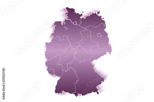 Mapa morado de Alemania.