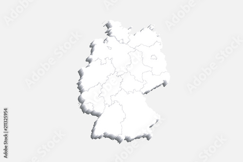 Mapa blanco de Alemania.