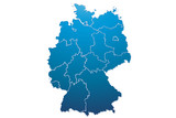 Mapa azul de Alemania.