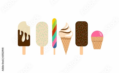set of ice creams