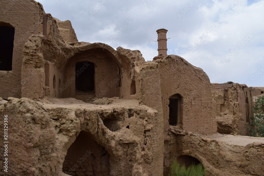 Abandoned houses in the city of Haranak. Ruins of clay. Iran. Abandoned houses in the city of Haranak. Ruins of clay. Iran.