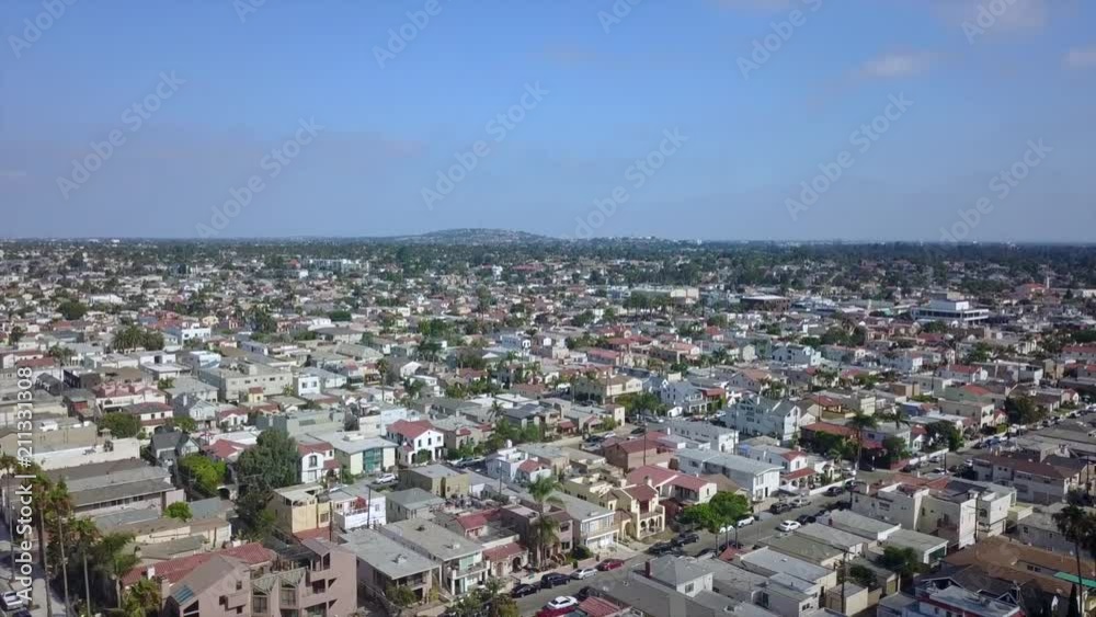 Ascending descending over Belmont Shore Long Beach California Aerial Ascending descending over Belmont Shore Long Beach California Aerial