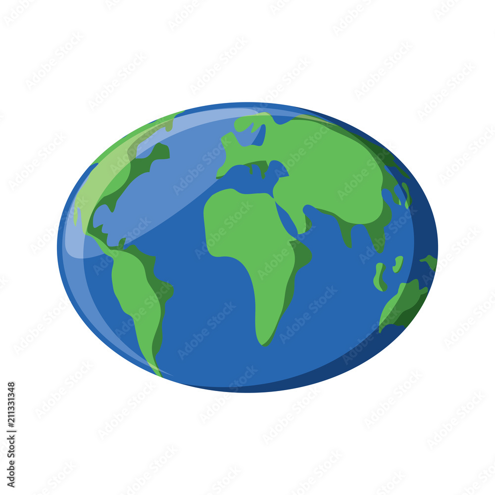 earth planet globe icon over white background, vector illustration