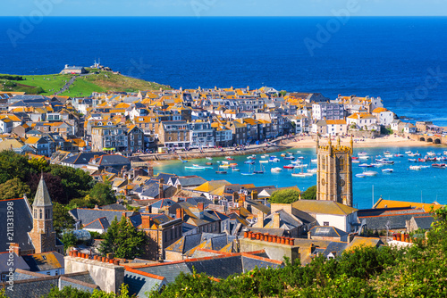 St Ives, a popular seaside town and port in Cornwall, England