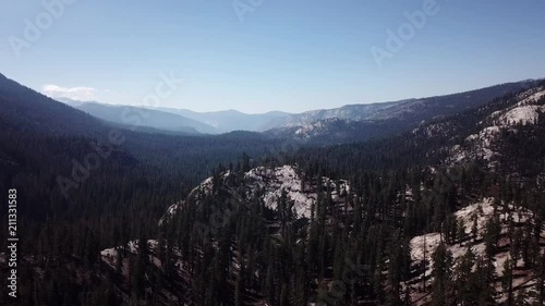 Flying over the Inyo National Forest near Starkweather Lake in the Eastern Sierra Nevada Mountain Range in California photo