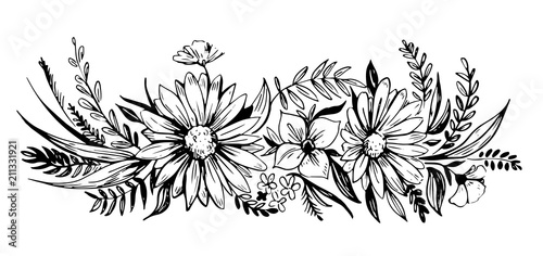 Flowers vector sketch.