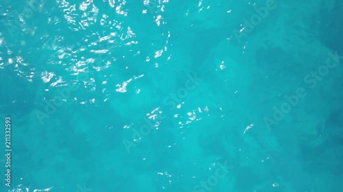 reflection of the sun on the sea, aerial view