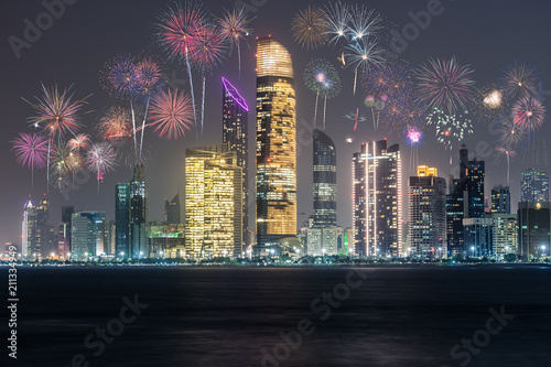 New Year fireworks display in Abu Dhabi, UAE