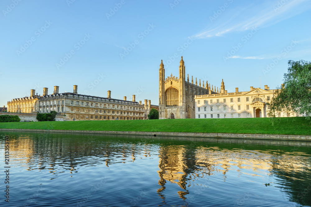 Scenery of Cambridge Kings chapel in afternoon light. England