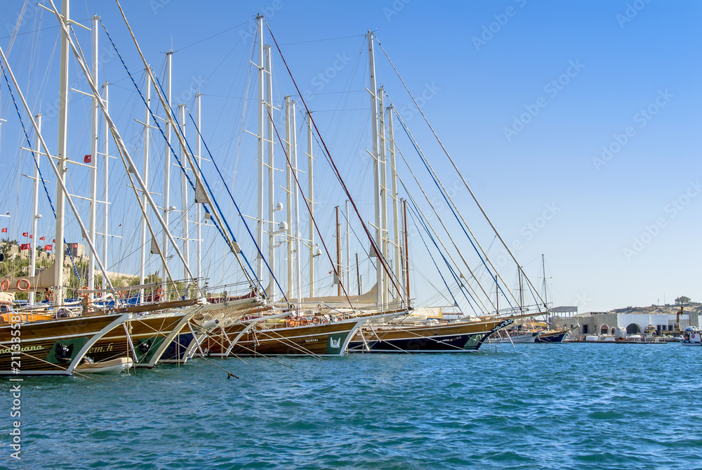 Bodrum, Turkey, 20 May 2010: Sailboats at Marina Bodrum, Turkey, 20 May 2010: Sailboats at Marina