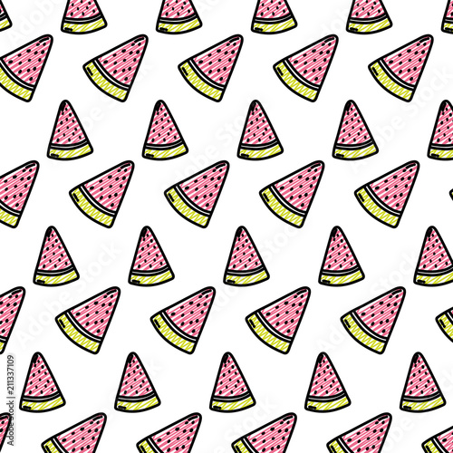 doodle delicious watermelon fruit vitamin background