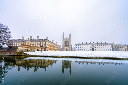 Kings chapel on cold winter day. Cambridge. England
