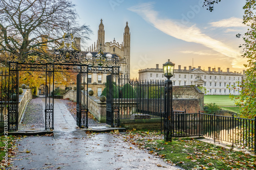 View of the gate to Clare's college in Cambridge, England