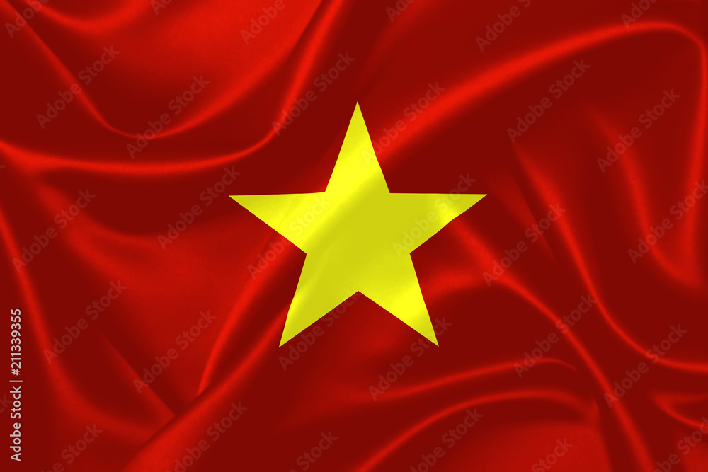 Illustration of Vietnam waving fabric flag Illustration of Vietnam waving fabric flag