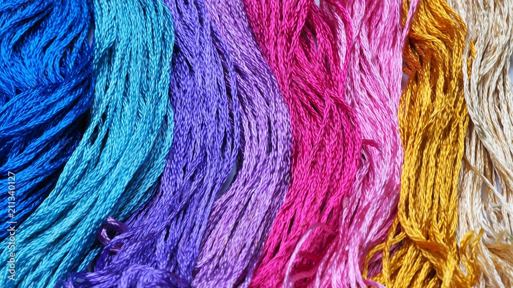 Obraz premium Colorful embroidery floss background