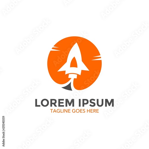 Unique Rocket Logo Template