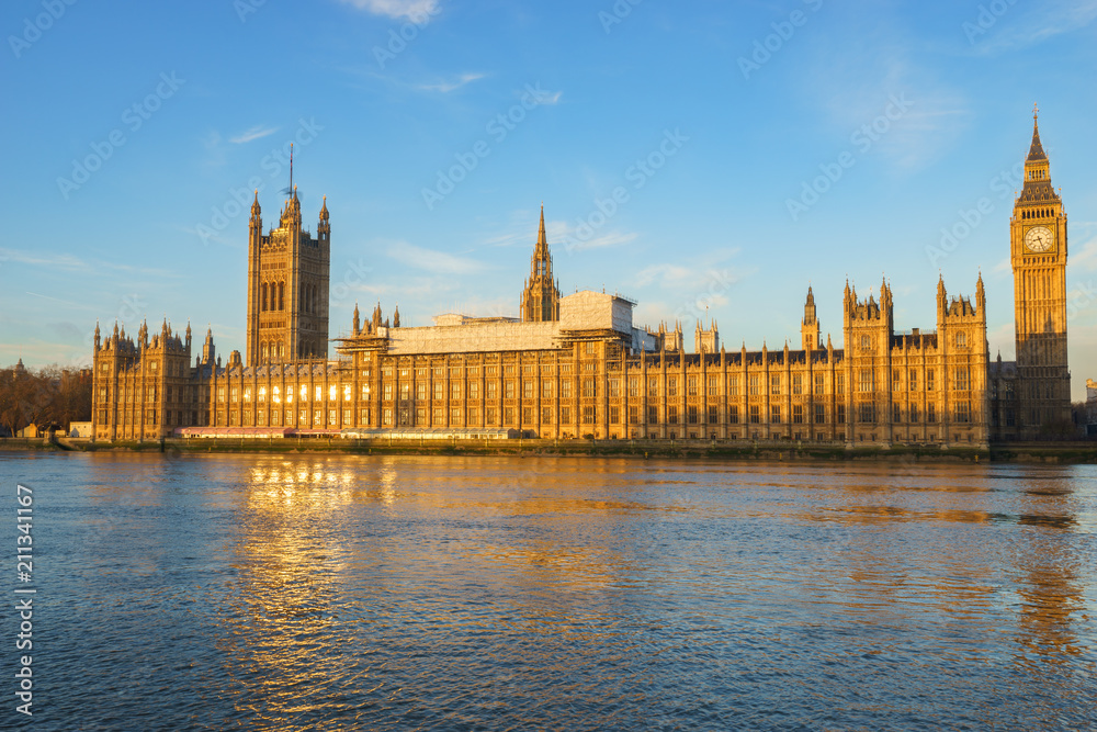 Houses of Parliament and Big Ben in London, UK