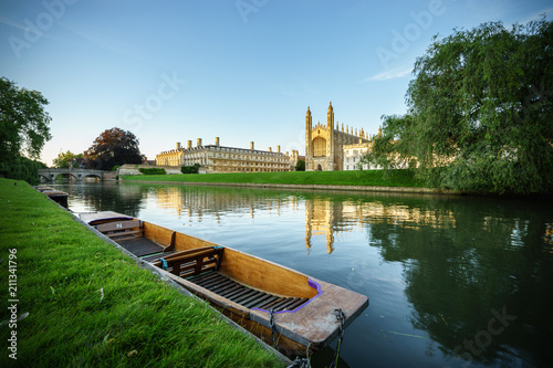 Beautiful view of Cambridge city on the River Cam