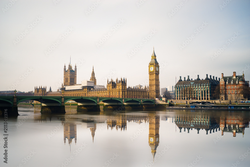 Big Ben and Westminster parliament with reflection | London | UK