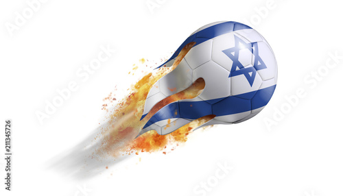 Flying Flaming Soccer Ball with Isreal Flag