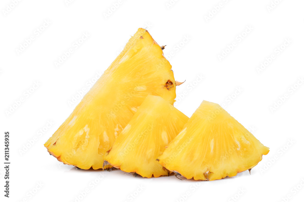 sliced pineapple isolated on white background sliced pineapple isolated on white background