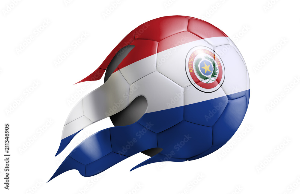 Flying Soccer Ball with Paraguay Flag Flying Soccer Ball with Paraguay Flag