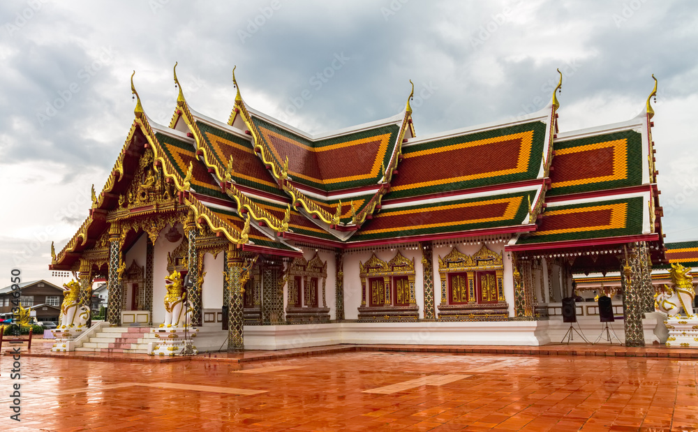 Wat Pratat Choeng Chum, Sakonnakorn, Thailand( Generality in Thailand,and kind of art decorated in Buddhist church,temple pavilion,temple hall.They are public)