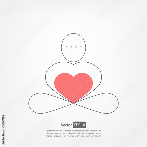 Yoga Meditation icon, Flat design