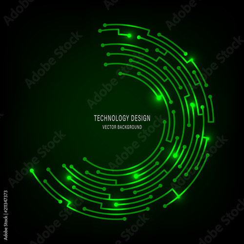 Abstract technology circuit board circle background