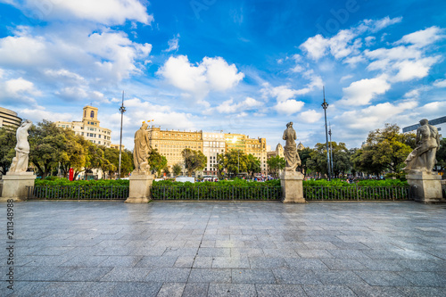 Catalonia square at the centre of Barcelona 