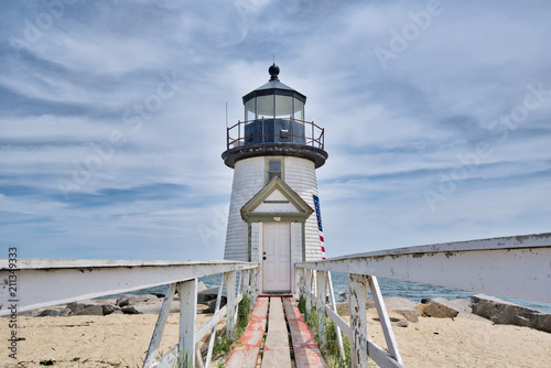 A lighthouse on the island of Nantucket